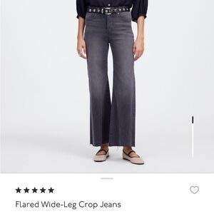 Madewell Charcoal Flare Wide-Leg Jeans